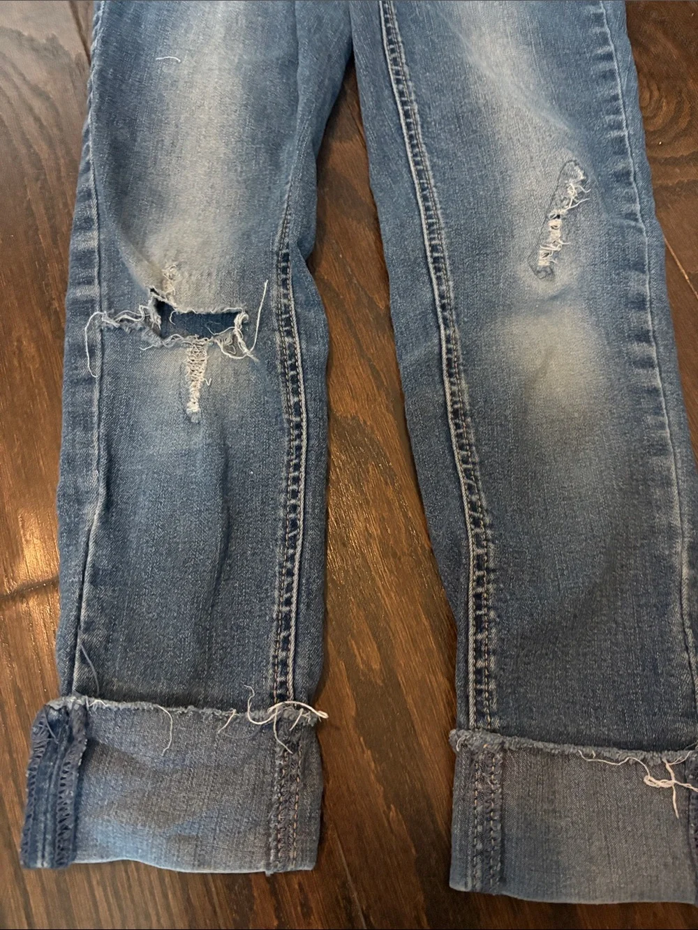 Justice Girls' Distressed Blue Denim Jeans size 10